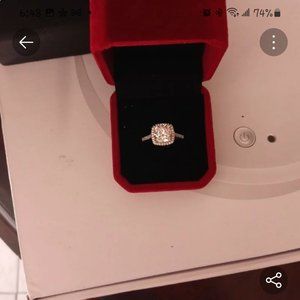 Sterling silver ring with lab created diamonds